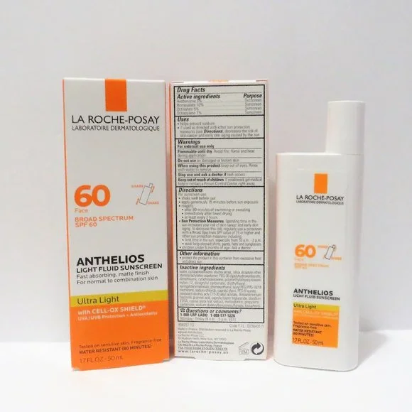 LA ROCHE-POSAY ANTHELIOS LIGHT FLUID SUNSCREEN - ULTRA LIGHT 1.7 OZ 2 PC LOT - Picture 2 of 4